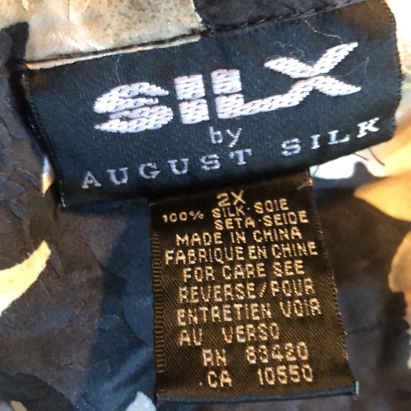 Woman’s VTG fall blue floral silk by August silk kimono cardigan - Picture 16 of 16